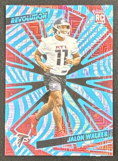 Jalon Walker 2025 Panini Revolution Rookies Teal Levels /499 Falcons Sports Trading Card