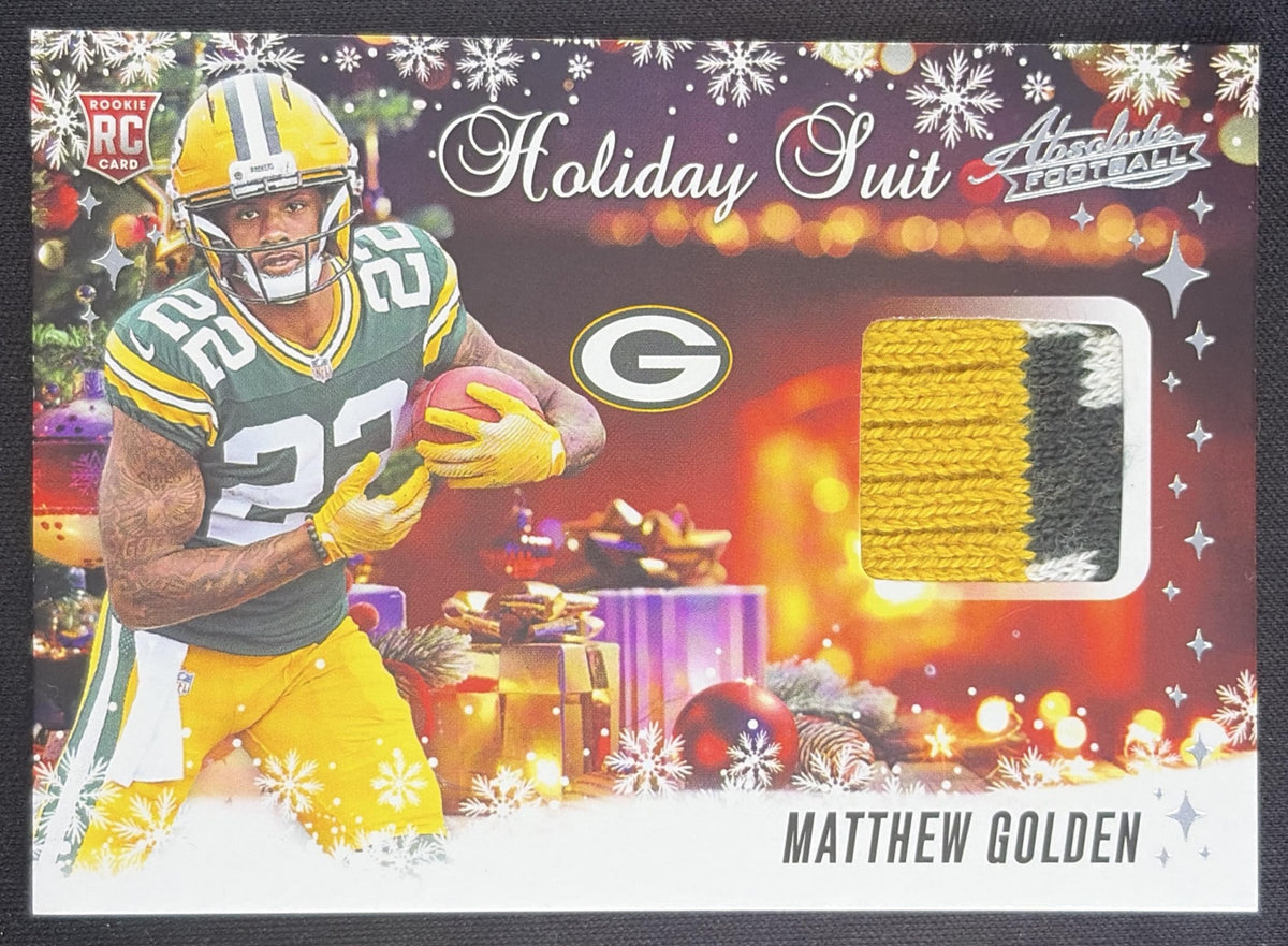 Matthew Golden 2025 Panini Absolute Holiday Suit Packers