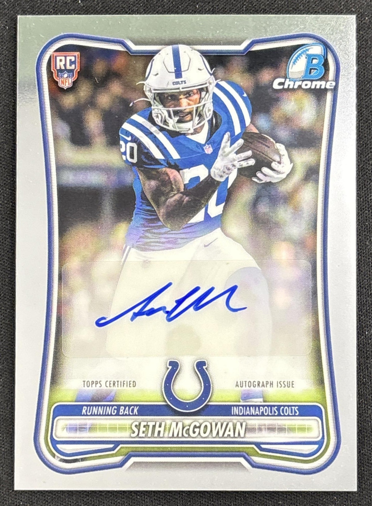 Seth McGowan 2026 Bowman Chrome Rookie Auto Colts