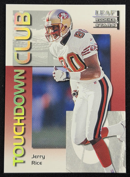 Jerry Rice 1998 Leaf Rookies & Stars Touchdown Club /5000 49ers - Front