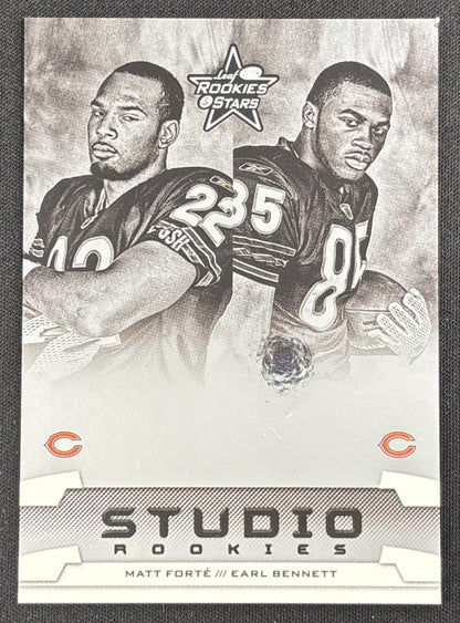 Matt Forte Earl Bennett 2008 Leaf Rookies & Stars Studio Combos /1000 Bears