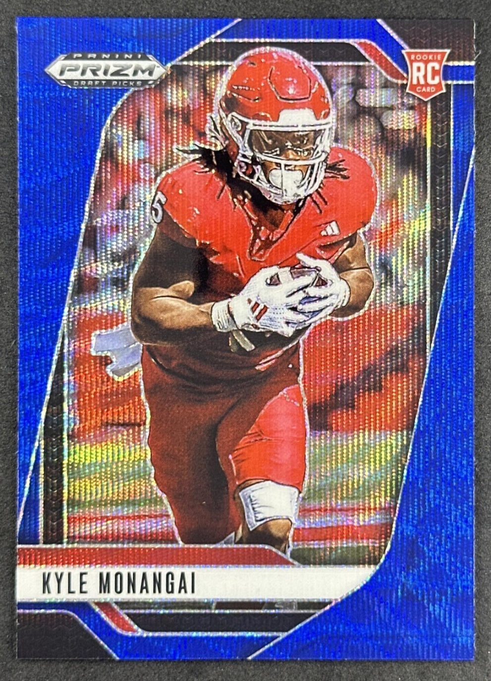 Kyle Monangai 2025 Panini Prizm Draft Picks Blue Wave /299 Scarlet Knights front