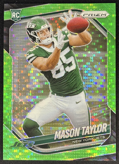 Mason Taylor 2025 Panini Prizm Neon Green Pulsar Jets Sports Trading Cards
