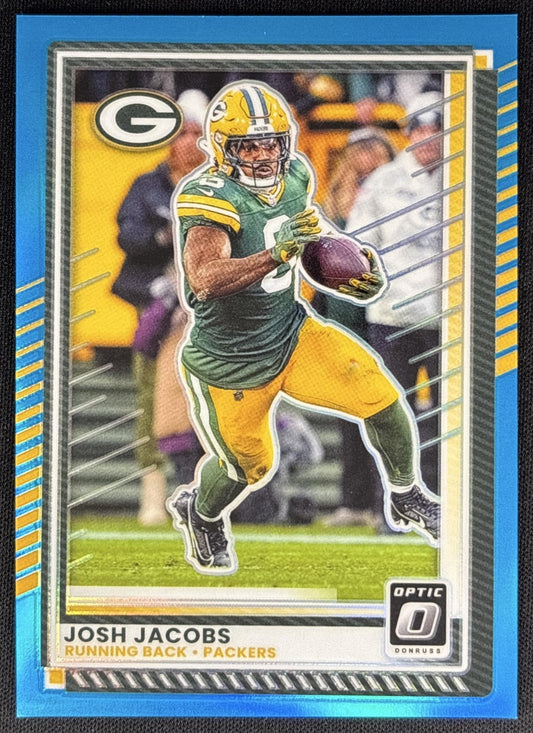 Josh Jacobs 2025 Panini Donruss Optic Aqua Prizm /349 Packers Sports Trading Card