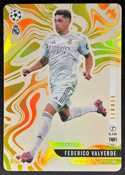 Federico Valverde 2025 Match Attax Madness UEFA Champions League Common Real Madrid Sports Trading Cards
