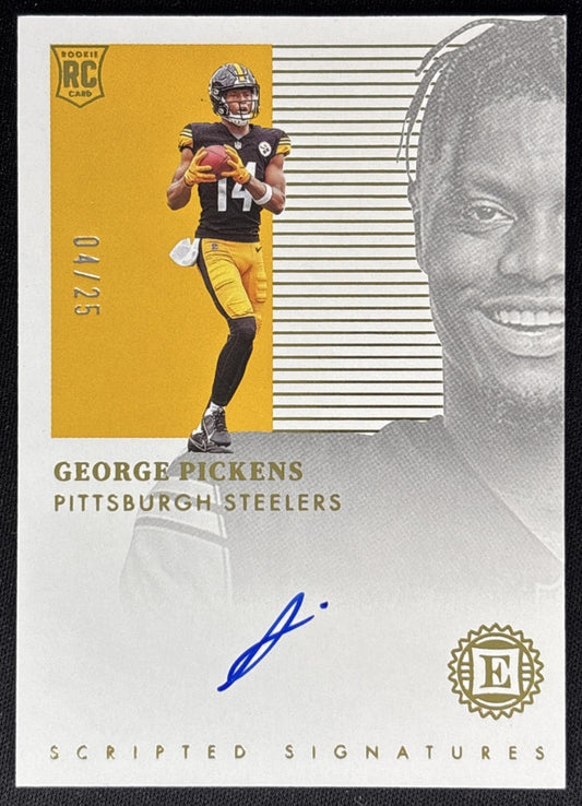 George Pickens 2022 Panini Encased Scripted Signatures Gold /25 Steelers Default Title Sports Trading Cards