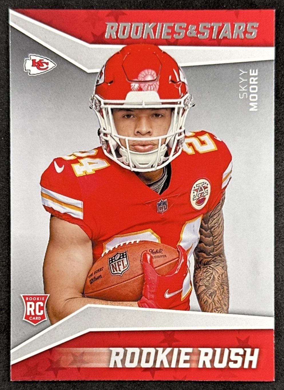 Skyy Moore Rookie Rush 2022 Rookies & Stars Chiefs front sports trading card