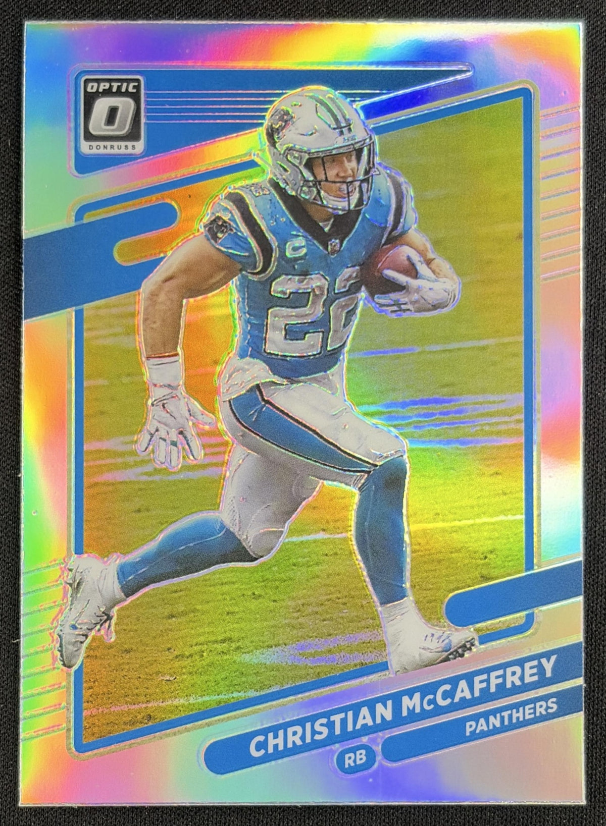 Christian McCaffrey 2021 Panini Donruss Optic Holo Panthers - Front