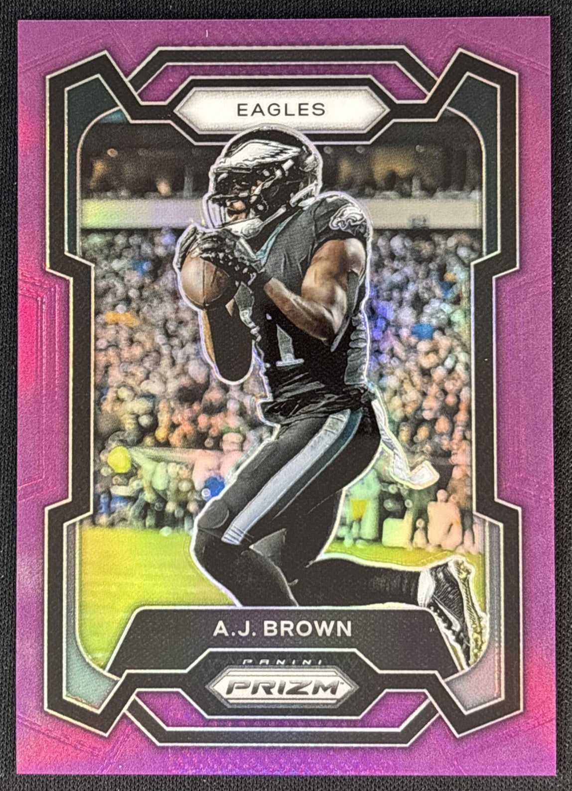 A.J. Brown 2023 Panini Prizm Purple /125 Eagles front