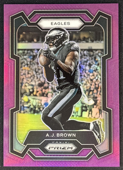 A.J. Brown 2023 Panini Prizm Purple /125 Eagles front