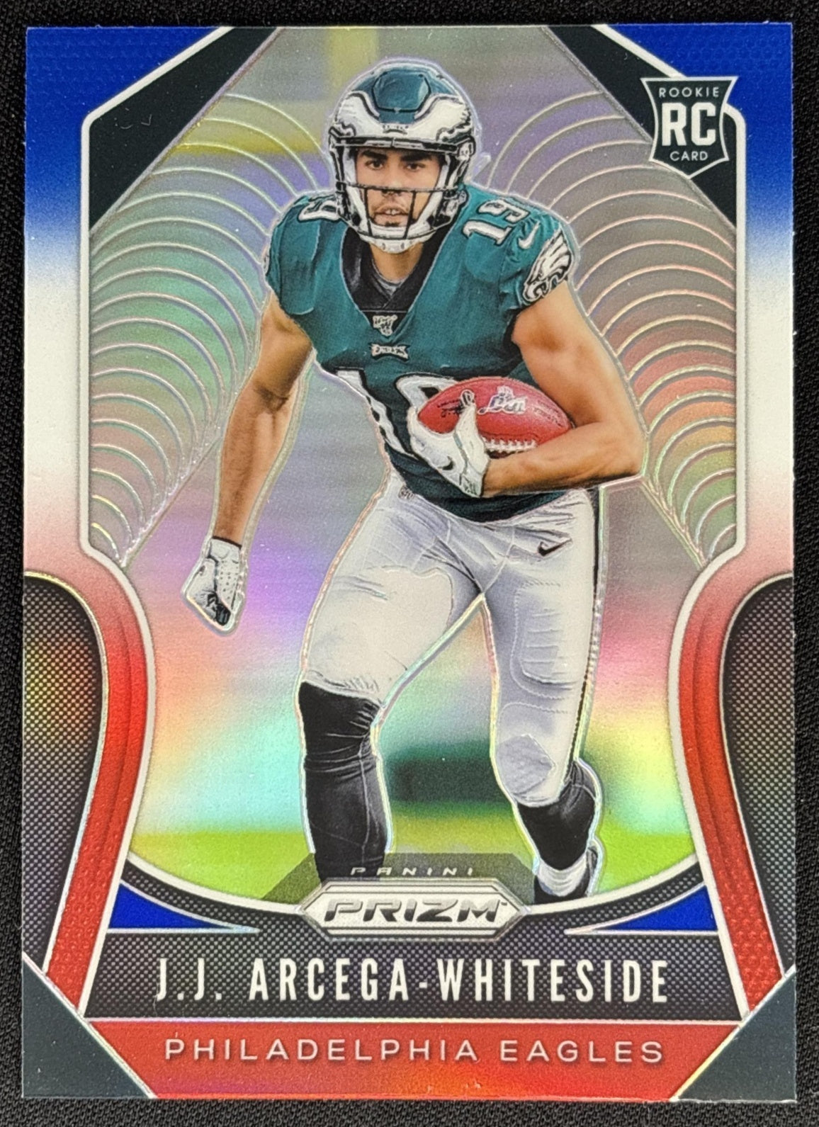 J.J. Arcega-Whiteside 2019 Panini Prizm Red White and Blue Eagles Sports Trading Card