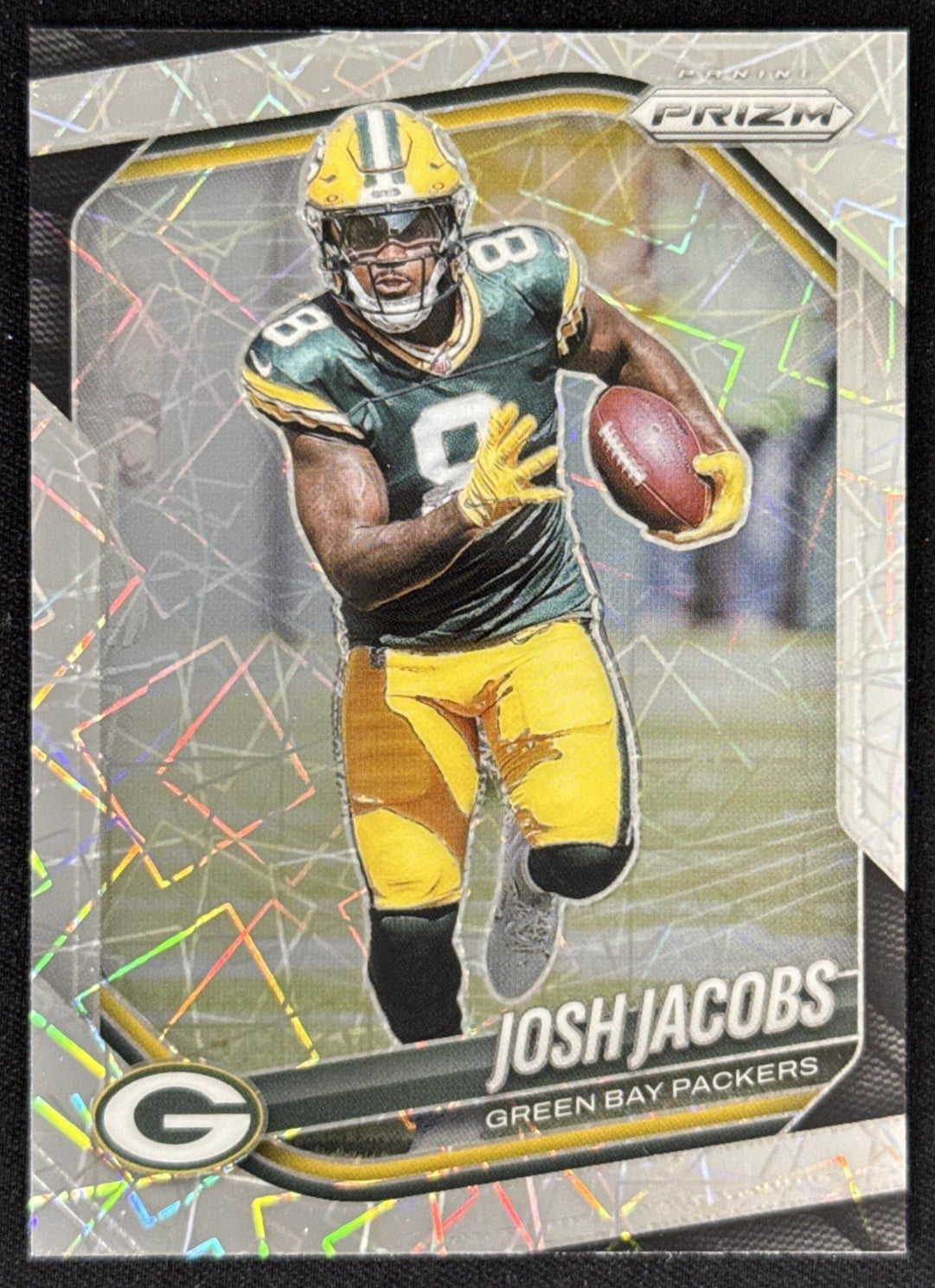 Josh Jacobs 2025 Panini Prizm Lazer Packers Sports Trading Card