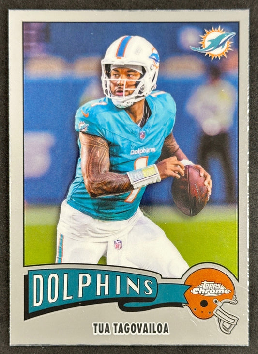 Tua Tagovailoa 2025 Topps Chrome 1975 Dolphins Sports Trading Cards