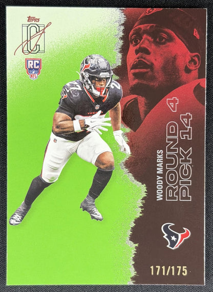 Woody Marks 2025 Topps Signature Class Rookie Lime Green Foil /175 Texans