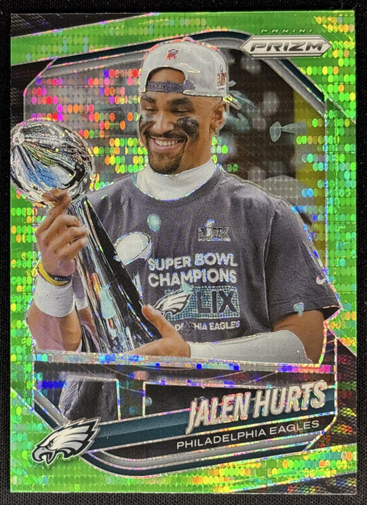 Jalen Hurts 2025 Panini Prizm Neon Green Pulsar Eagles - Philadelphia Eagles