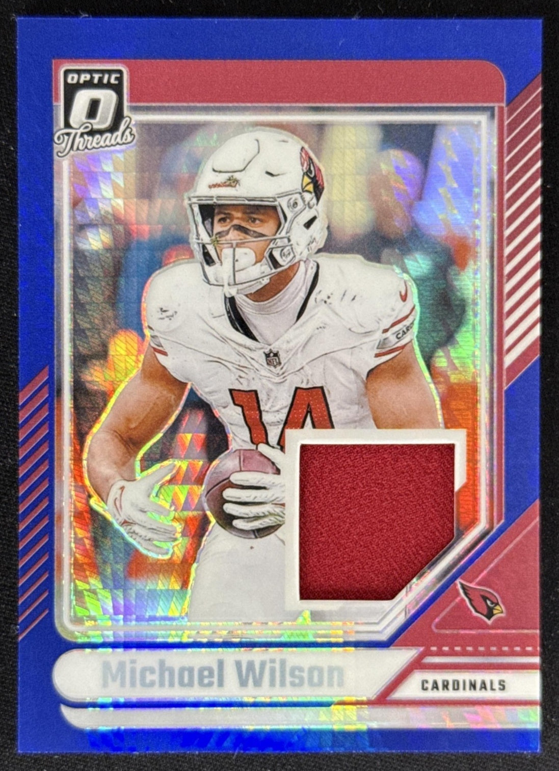 Michael Wilson 2024 Panini Donruss Optic Threads Blue Hyper Cardinals