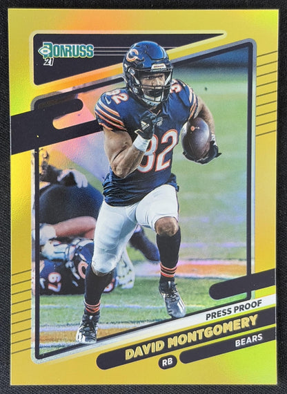 David Montgomery 2021 Panini Donruss Press Proof Premium Bears - Chicago Bears