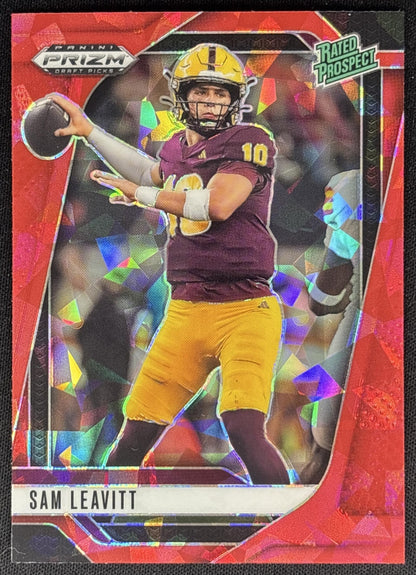 Sam Leavitt 2025 Panini Prizm Draft Picks Red Ice Sun Devils Sports Trading Cards