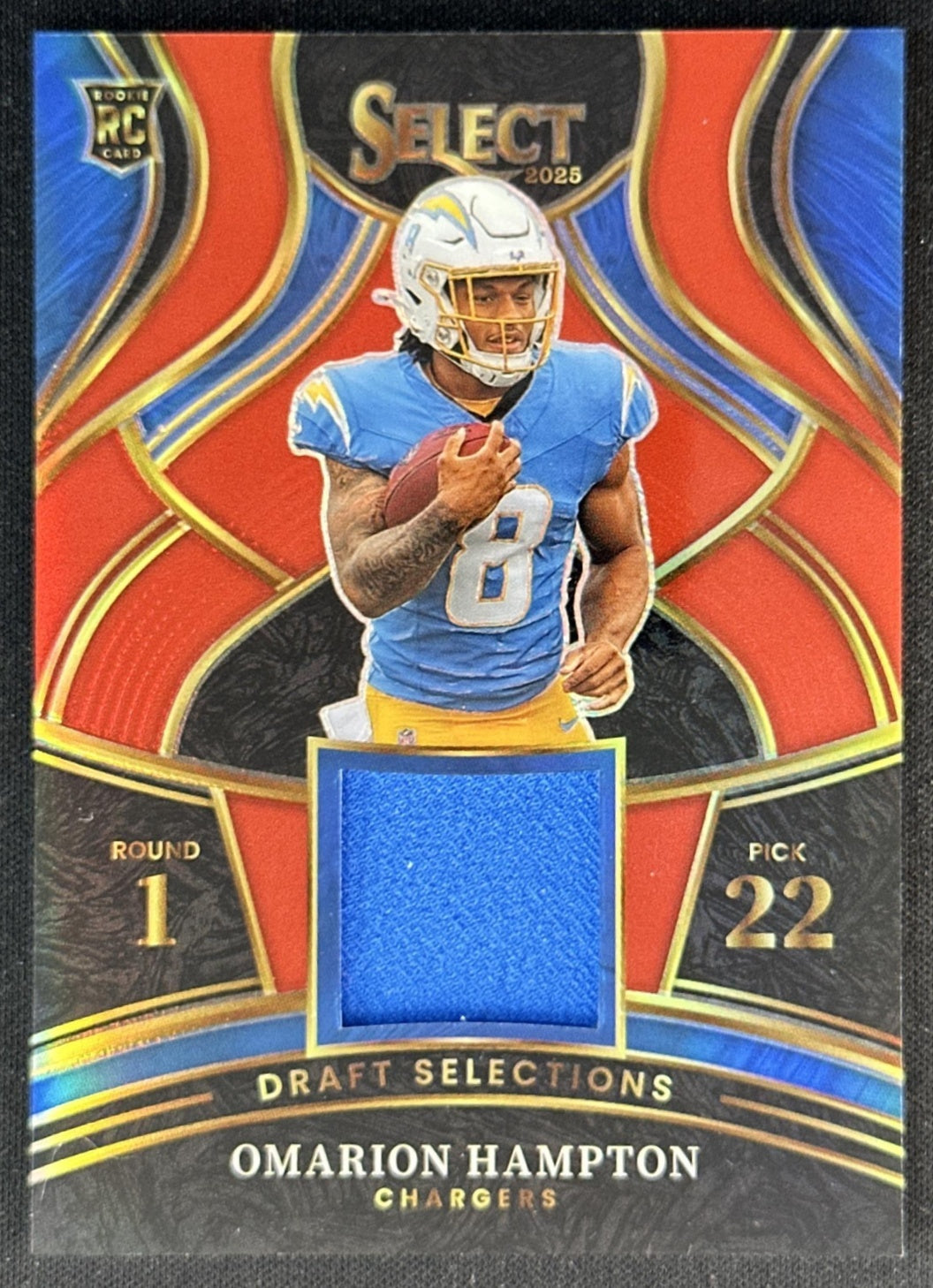 Omarion Hampton 2025 Select Draft Selections Memorabilia Red Prizm Chargers Default Title Sports Trading Cards