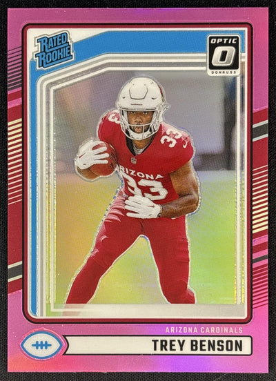Trey Benson 2024 Panini Donruss Optic Rated Rookie Preview Pink Cardinals Sports Trading Cards