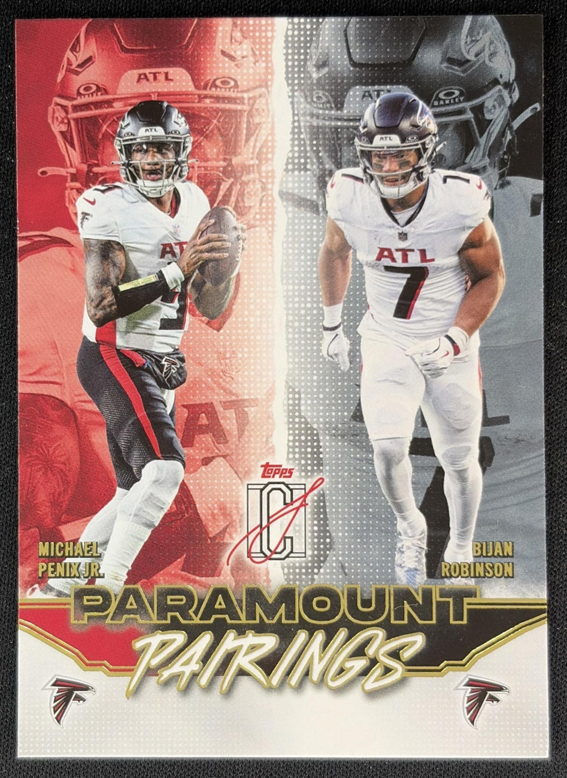 Bijan Robinson Michael Penix Jr. 2025 Signature Class Paramount Pairings Falcons front
