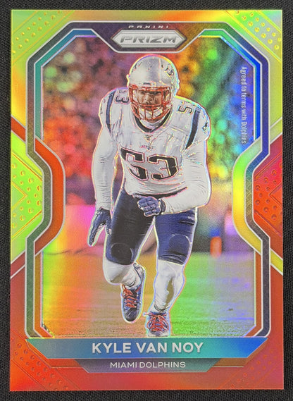 Kyle Van Noy 2020 Panini Prizm Red and Yellow /49 Dolphins