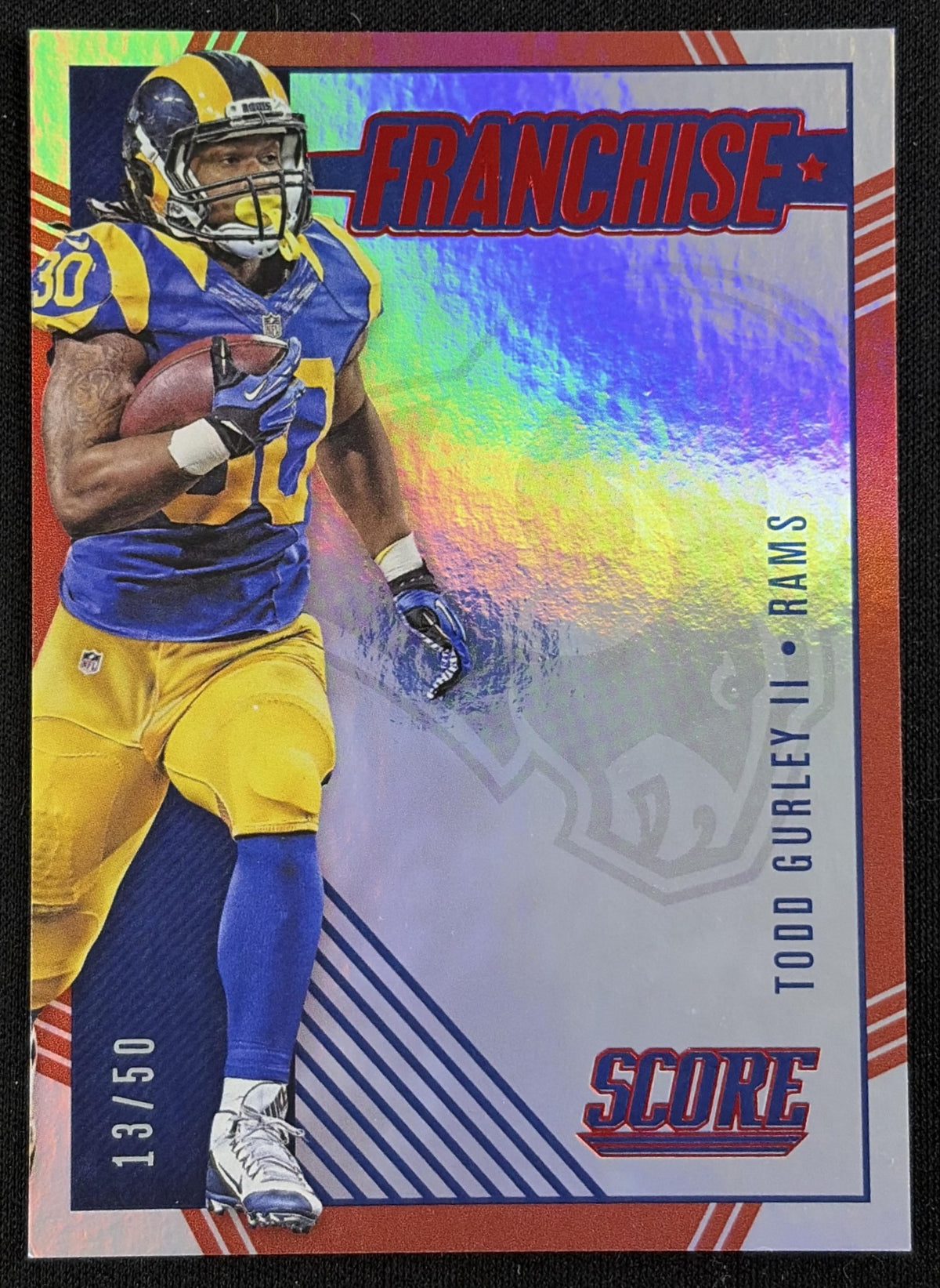 Todd Gurley 2016 Panini Score Franchise Jumbo Red /50 Rams sports trading card front