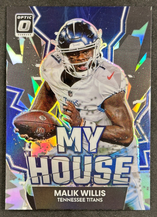 Malik Willis 2022 Donruss Optic Holo My House! Titans - front