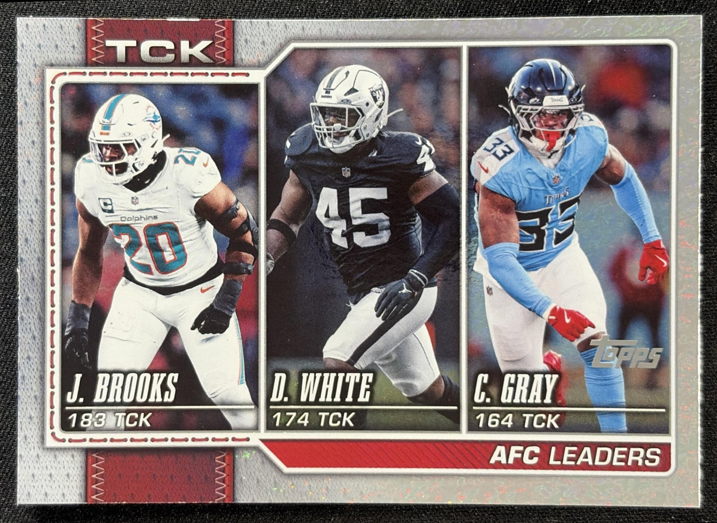Devin White Jordyn Brooks Cedric Gray 2026 Topps Sandglitter front