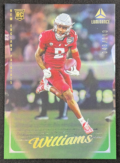 Kyle Williams 2025 Panini Luminance Green /100 Patriots Sports Trading Card