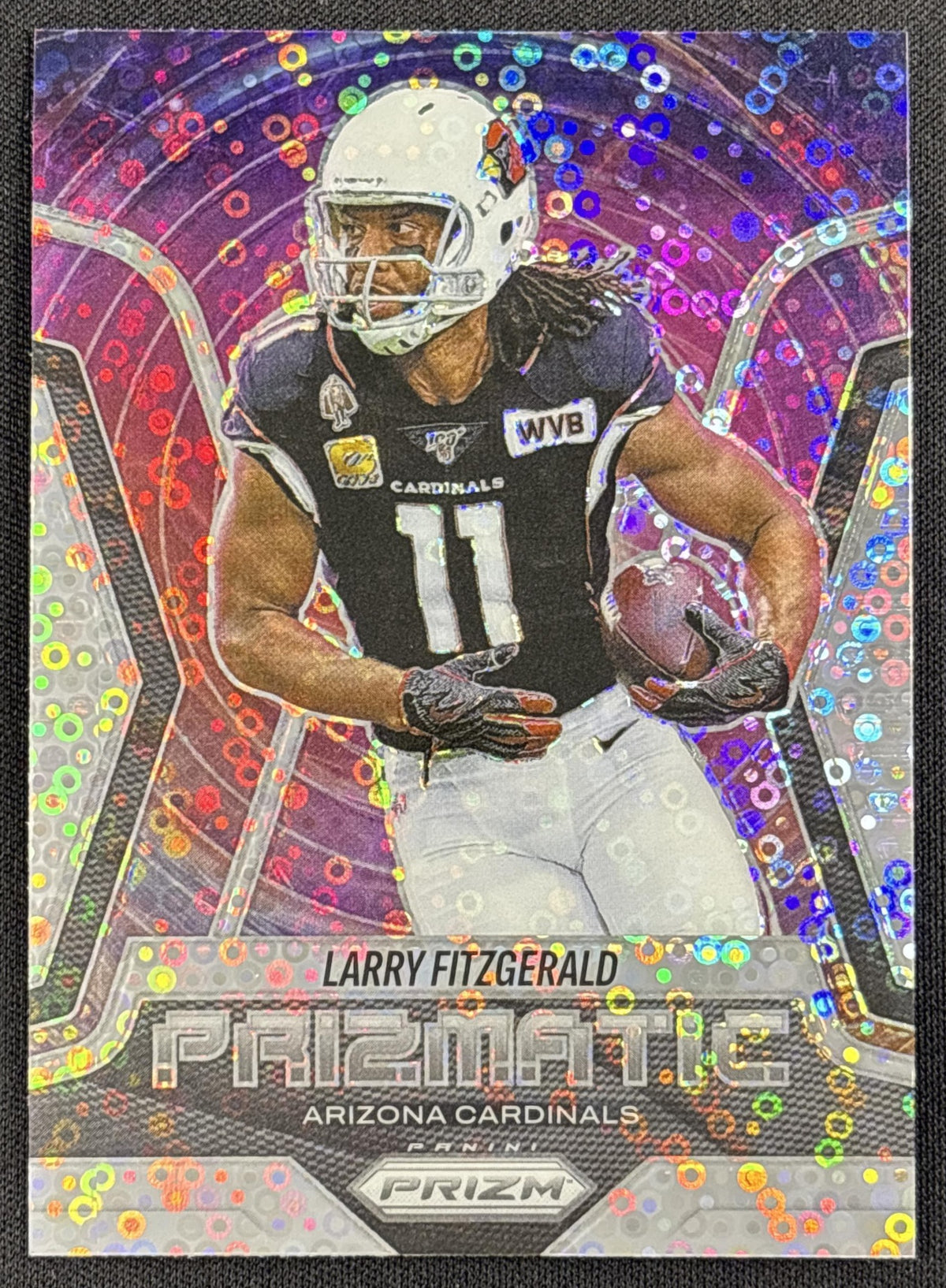 Larry Fitzgerald 2025 Panini Prizm Prizmatic No Huddle Cardinals