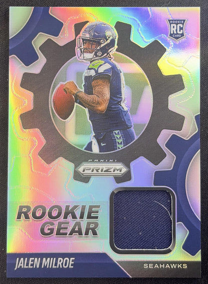 Jalen Milroe 2025 Panini Prizm Rookie Gear Seahawks