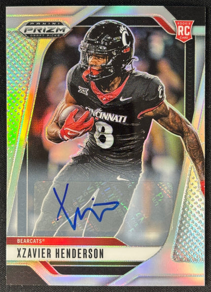 Xzavier Henderson 2025 Prizm Draft Picks Auto Silver Bearcats sports trading card
