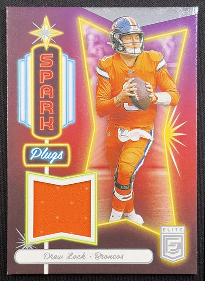 Drew Lock 2020 Panini Donruss Elite Spark Plugs Broncos Denver Broncos