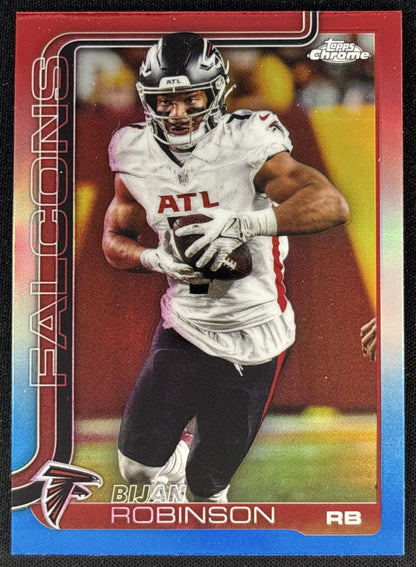 Bijan Robinson 2025 Topps Chrome Red/White/Blue Refractor Falcons