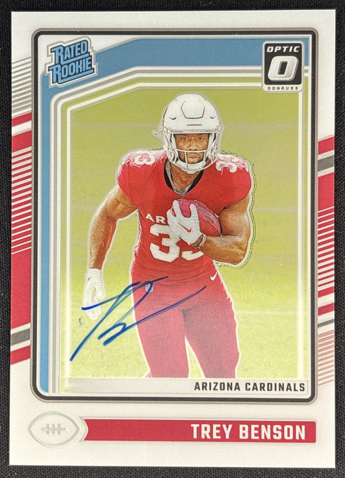 Trey Benson 2024 Panini Donruss Optic Rated Rookie RPS Auto /325 Cardinals