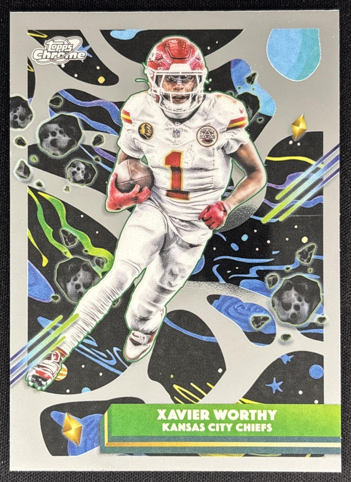 Xavier Worthy 2025 Topps Cosmic Chrome Chiefs front
