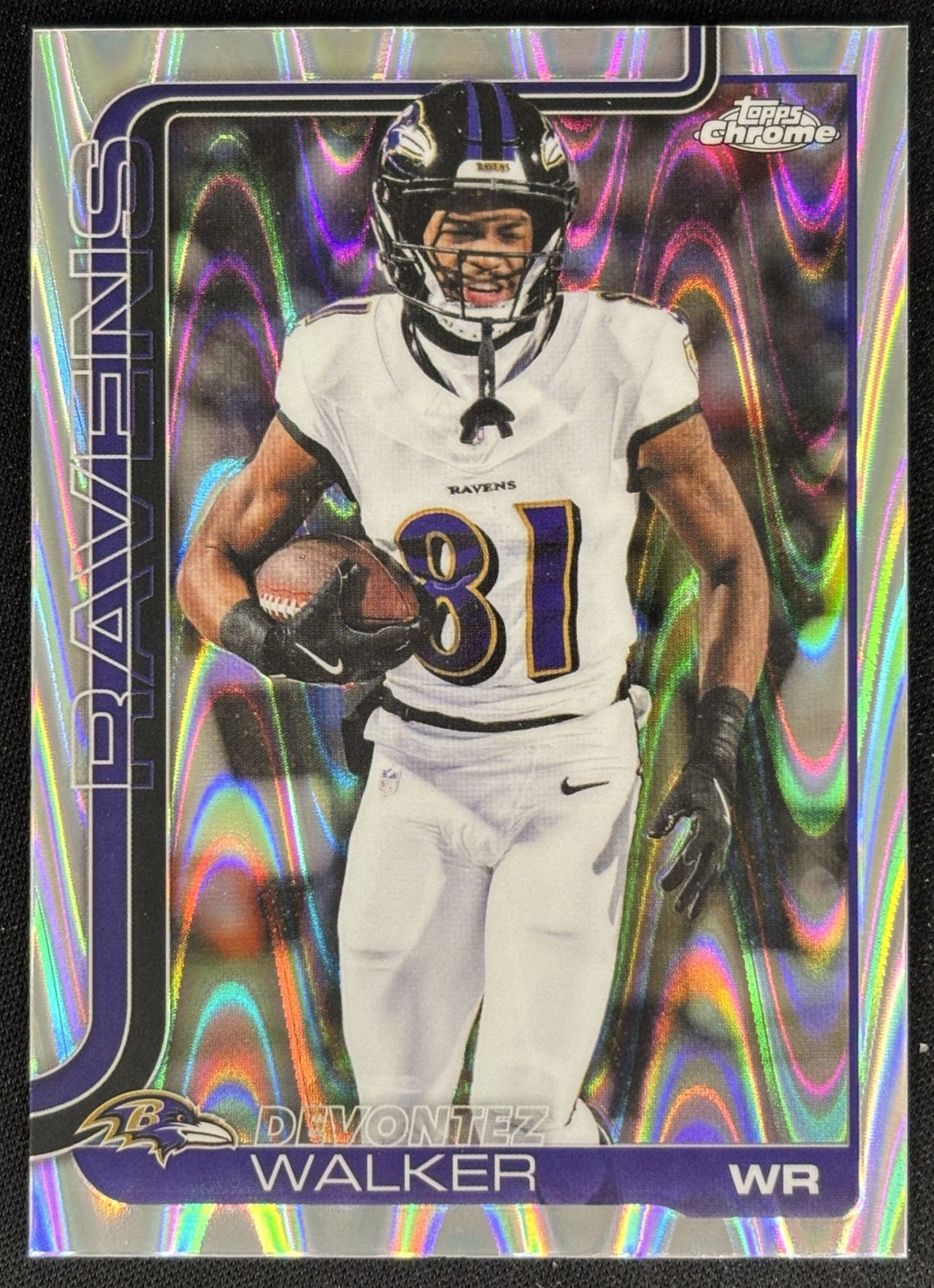 Devontez Walker 2025 Topps Chrome RayWave Refractor Ravens Sports Trading Cards