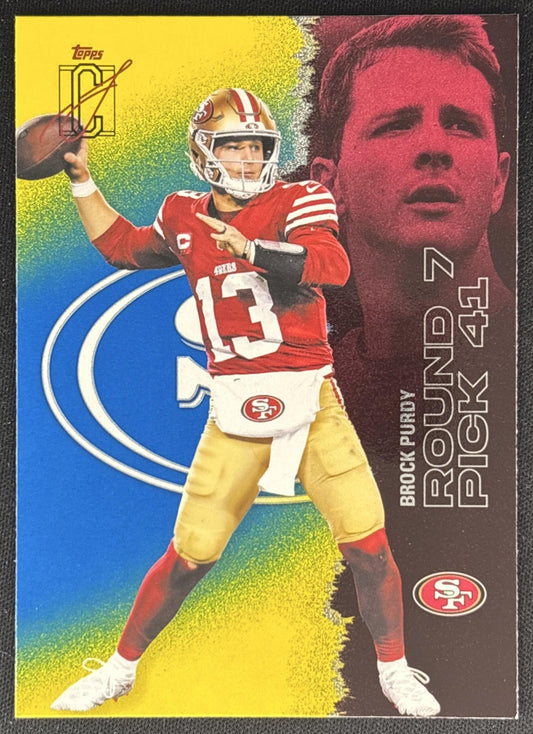 Brock Purdy 2025 Topps Signature Class Veteran Blue & Yellow Foil 49ers