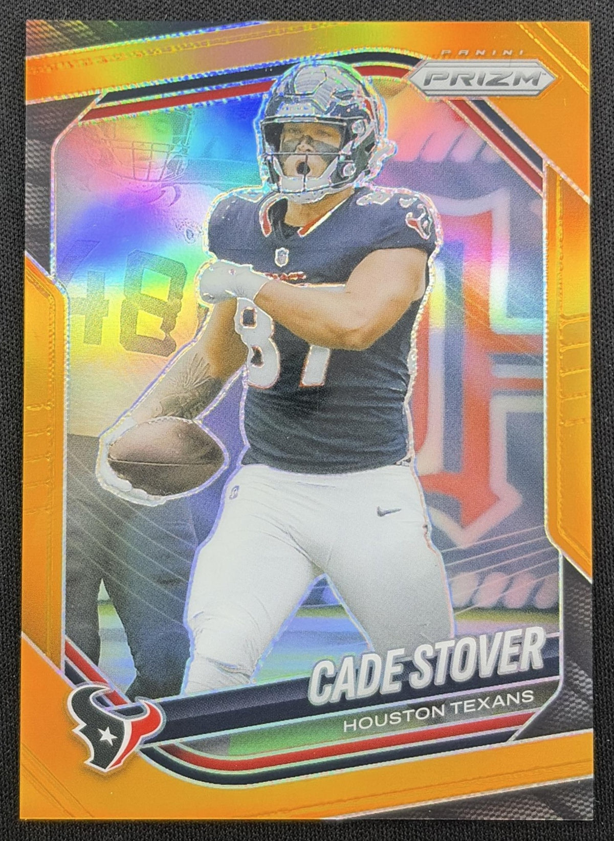 Cade Stover 2025 Panini Prizm Orange /249 Texans front