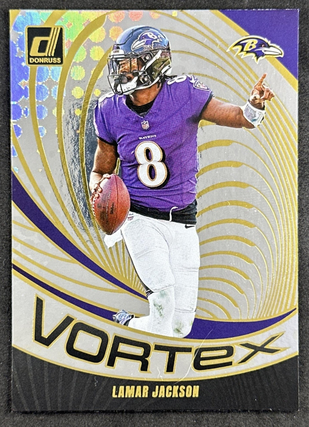 Lamar Jackson 2024 Panini Donruss Vortex Ravens front