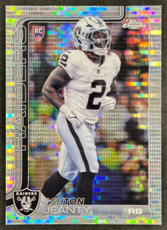 Ashton Jeanty 2025 Topps Chrome Rookie Pulsar Refractor Raiders
