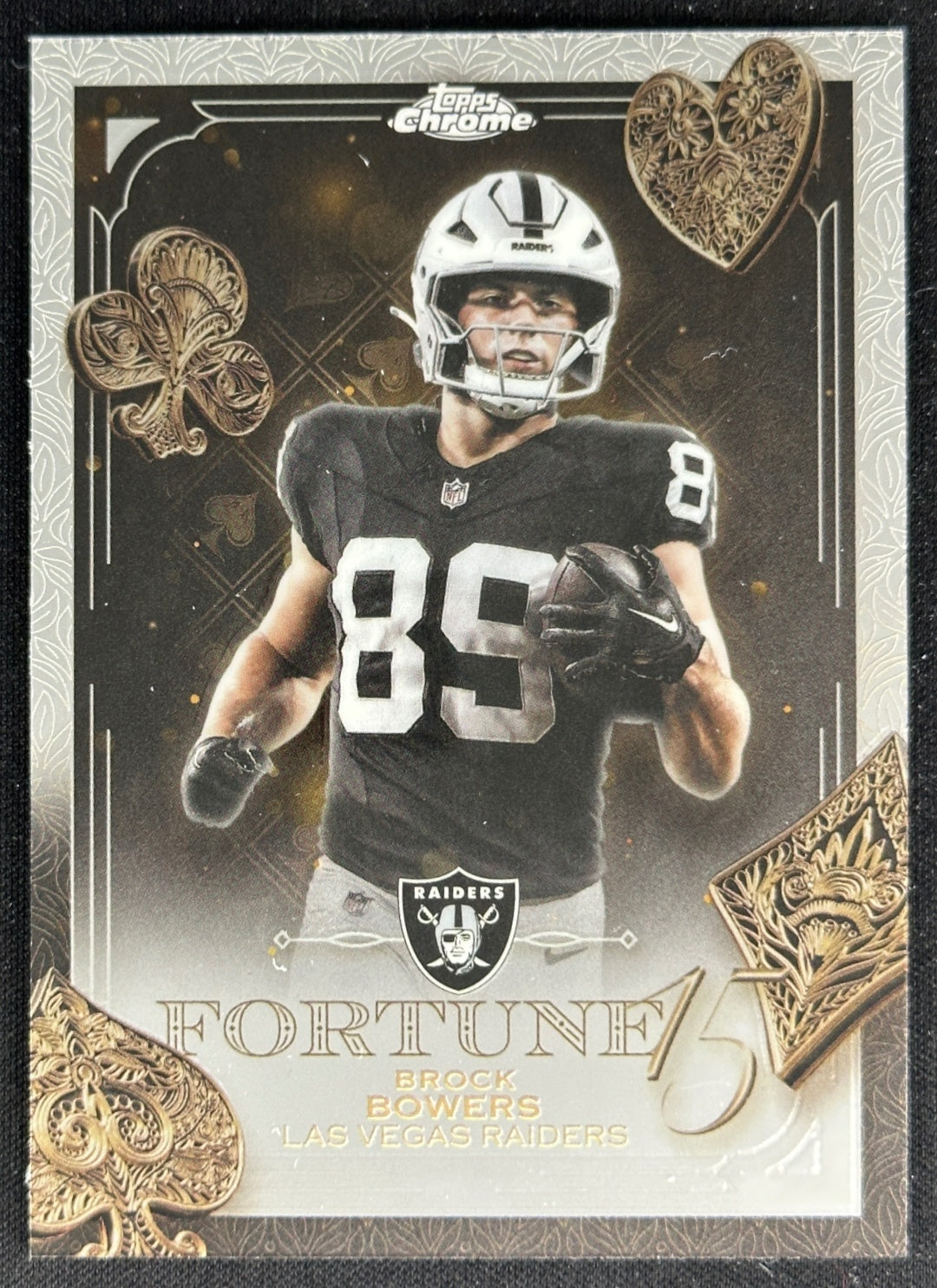 Brock Bowers 2025 Topps Chrome Fortune 15 Raiders Sports Trading Cards