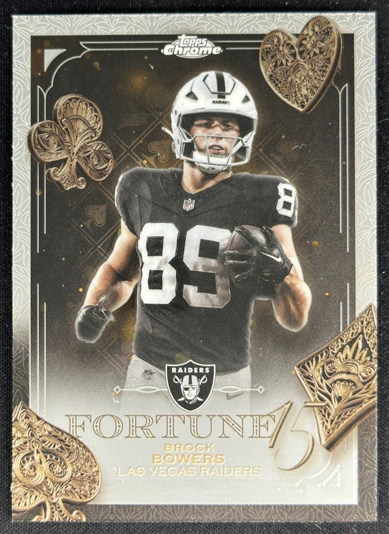 Brock Bowers 2025 Topps Chrome Fortune 15 Raiders