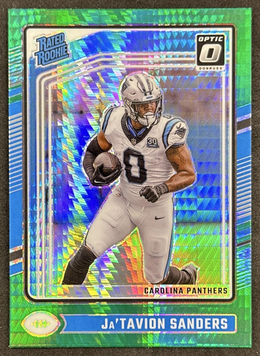 Ja'Tavion Sanders 2024 Panini Donruss Optic Green Hyper Panthers