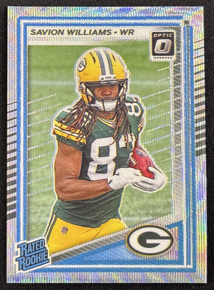 Savion Williams 2025 Panini Donruss Optic Rated Rookie Wave Prizm /300 Packers