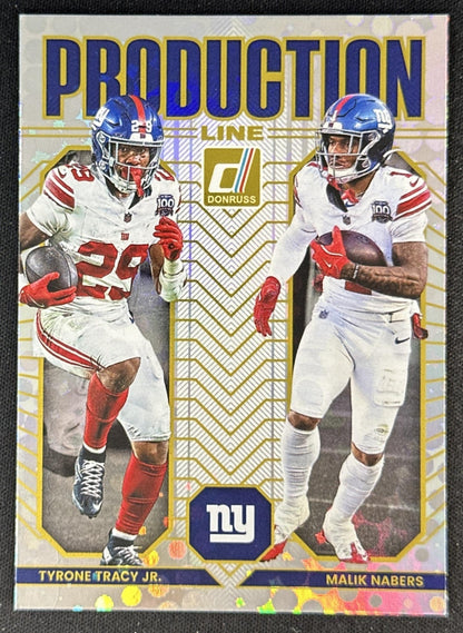 Tyrone Tracy Jr. Malik Nabers 2025 Panini Donruss Production Line Giants Default Title Sports Trading Cards