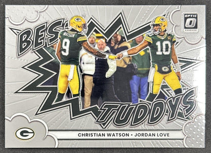 Christian Watson Jordan Love 2025 Panini Donruss Optic Best Tuddys Packers