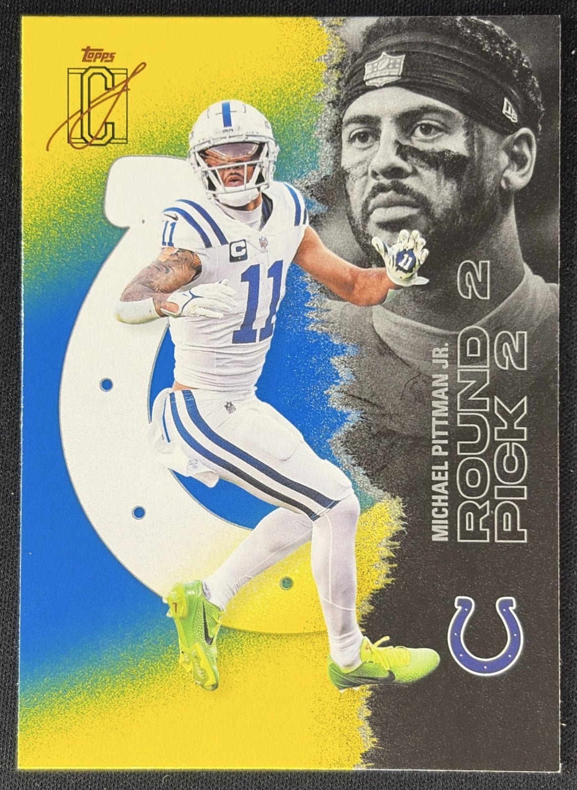 Michael Pittman Jr. 2025 Topps Signature Class Veteran Blue & Yellow Foil Colts Sports Trading Cards