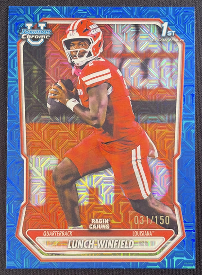 Lunch Winfield 2026 Bowman Chrome Prospects Blue Mojo Refractor /150 Ragin' Cajuns Sports Trading Card